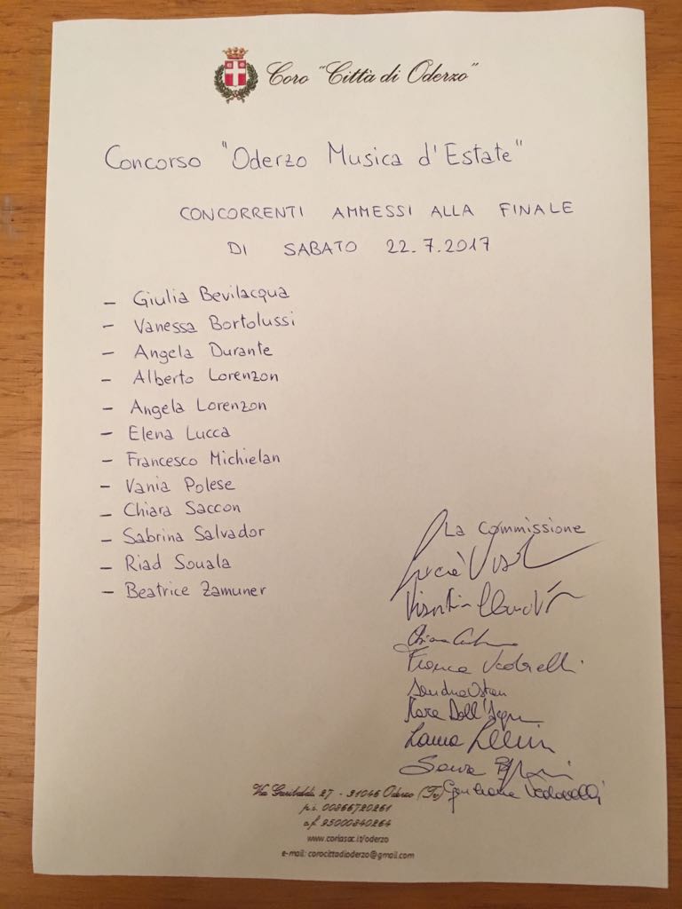elenco finalisti oderzo musica d'estate